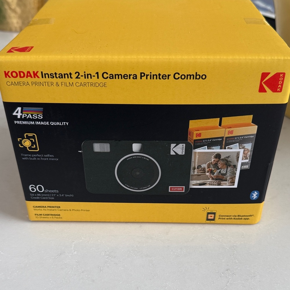 Kodak Yellow Instant Camera Printer Set